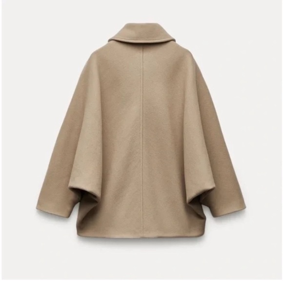 New Zara camel coat batwing jacket - Picture 5 of 14